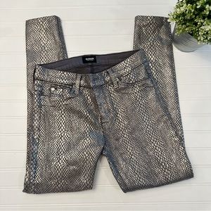 HUDSON Metallic Snake Skin Skinny Jeans 27